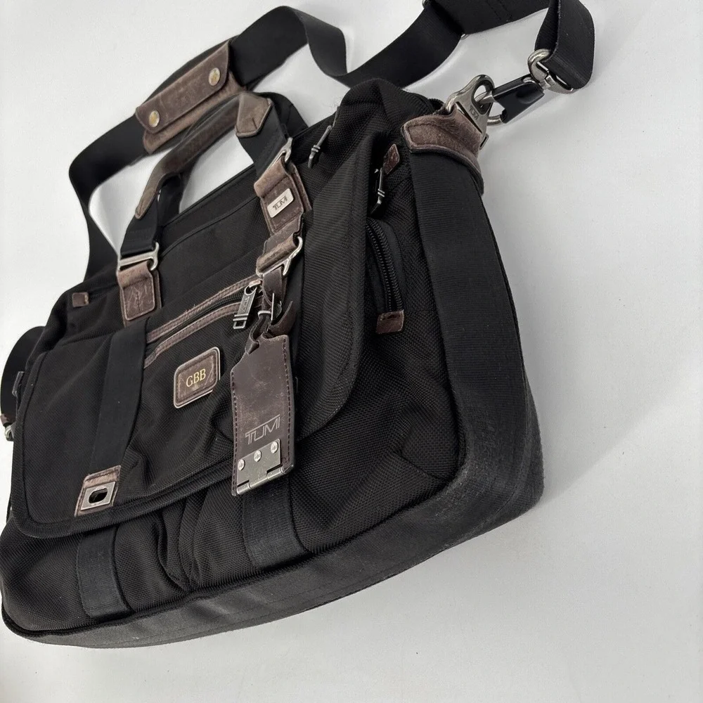 Tumi Alpha Bravo Pinckney Flap Briefcase Laptop Carry Bag Black 22634 Reg $395